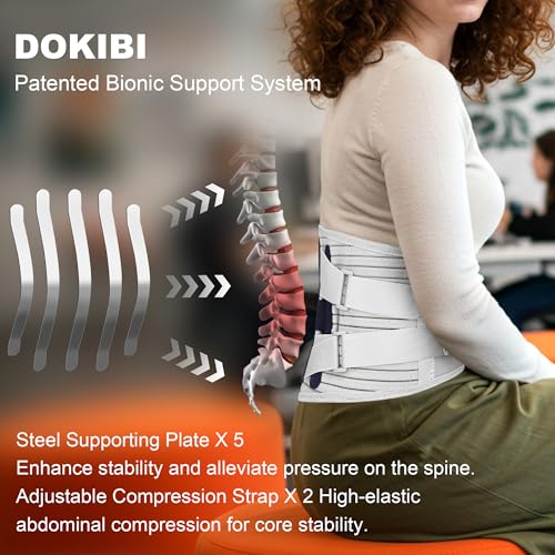 Back Brace for Lower Back Pain Relief,Lumbar Waist Support for women,Lower Back with 3D Lumbar Pad for Work Sports Sciatica, Scoliosis(Grey，S)