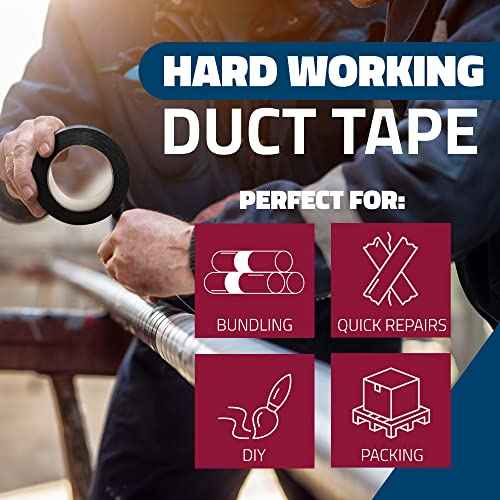 Reli. Duct Tape, Black | 1.88" x 60 Yards Total (2 Rolls, 30 Yds Each) | Heavy Duty Duct Tape - Waterproof, Tear by Hand | Repairs, Construction, Bundles, Piping,Box Sealing (Black)