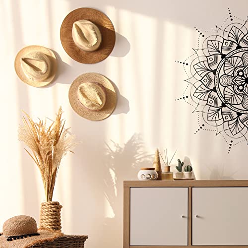 2 Pieces Boho Mandala Wall Stickers 14 x 31 Inch Half Mandala Wall Decal Indian Flower Peel and Stick for Bedroom Living Room Yoga Decor