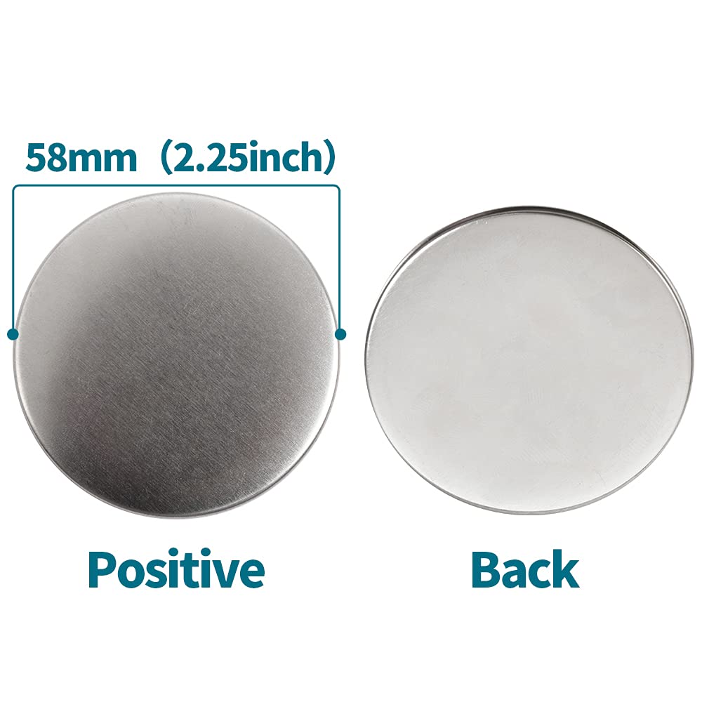 Happizza 200 Sets 58mm(2.25 in) Blank Pin Back Buttons Parts for Button Maker Machine 58mm, Round Badge Making Supplies, Includes Metal Cover, Plastic Button Back Cover, Clear Film&Blank Paper