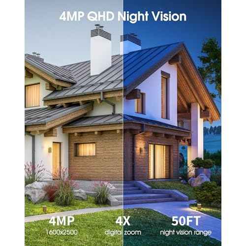 Security Camera Wireless Outdoor, 4MP Recharge Battery Powered WiFi Camera with Solar Panel, Motion Detection, Color Night Vision, 2-Way-Audio, 2.4G/5G Dual Band WiFi