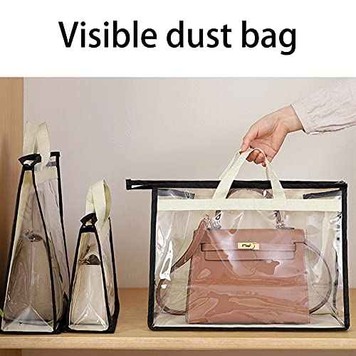 8 Pack Handbag Storage Organizer Dust Bags Transparent Hanging Purse Organizer Wallet Storage Bag for Hanging Closet with Handle and Zipper Handbag