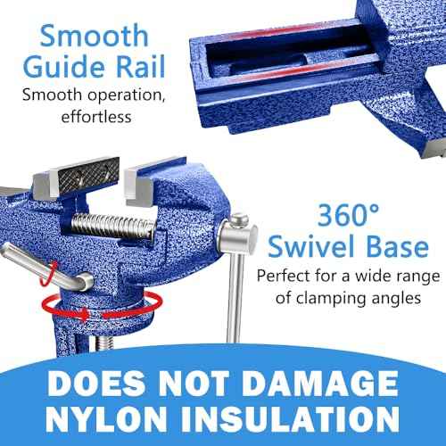 Table Vise 3.1 Inch, 360¡Æ Home Vise Portable Bench Clamp, Clamp-on Vise Bench Clamps Fixed Tool for Woodworking, Metalworking, Cutting Conduit, Drilling, SawingTable