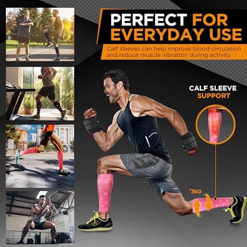 Doc Miller Calf Compression Sleeve – Footless Socks for Women & Men, 20-30mmHg, Shin Splint & Leg Cramp Support, Varicose Veins, Knee High, 1 Pair, Polka Dot