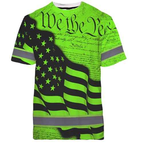 Maddly High Visibility US Flag Collection Safety Workwear Custom Name for Workers, Runners, Truckers, Patriotic