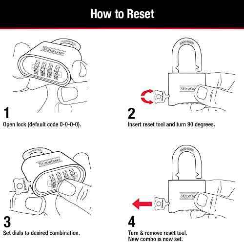 Master Lock Brass Combination Lock, Gate Lock for Outdoor Fence or Shed, Customizable Combination Padlock with 2-inch Wide Body and 1-inch Shackle, 2 Pack, 175EC2