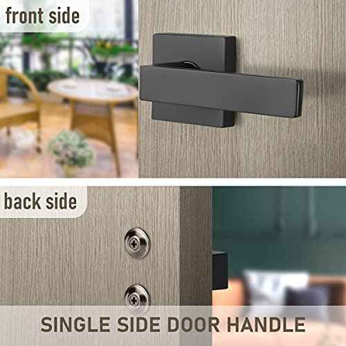 KNOBWELL Dummy Door Handles 8 Pack, Interior Door Knob, Heavy Duty 0.93 lb Non-Turning Right/Left Door Handle Levers(Only One Side Use)