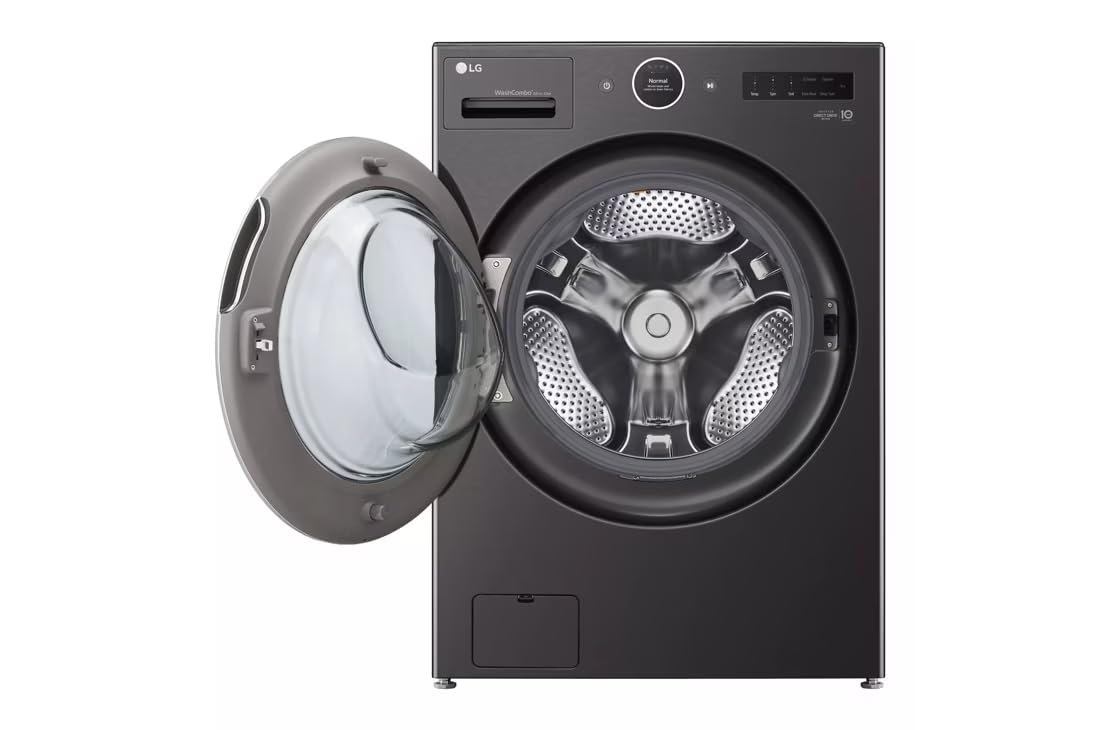 LG 5.0 cu. ft. Mega Capacity Smart Front Load Electric All-in-One Washer Dryer Combo with TurboWash360 WiFi in Black Steel