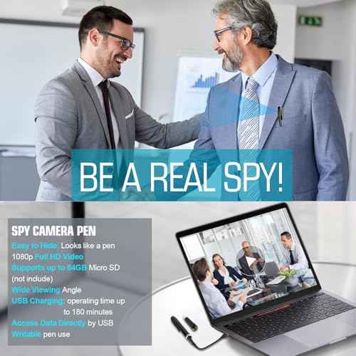 1080P Mini Pen with Video- One Button Surveillance, 64GB Nany Camera Invisible Body Cam, Taking Photo Ideal for Home Security
