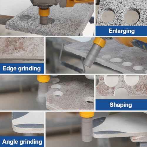 HIGHDRIL Diamond Milling Finger Bits for Enlarging and Shaping Hole,Diameter 35mm (1-3/8") Dry Drilling Core Bit for Porcelain,Hard Ceramic,Granite and Marble