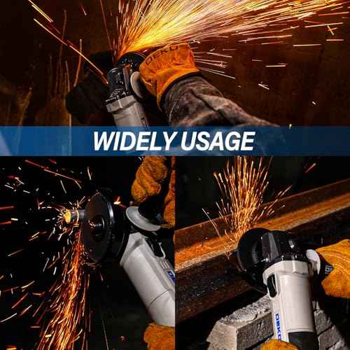 Angle Grinder Electric Power Tool: DEKOPRO 4-1/2 Inch 7.5-Amp Angle Grinder Power Corded Hand Grinders Tools with Grinding and Cutting Wheel, Disc for Metal, Wood