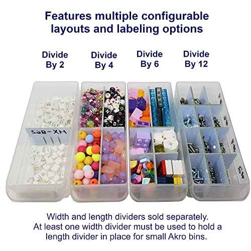 (64-Pack) Small Drawer Configurable Width Dividers compatible with Akro-Mils Plastic Storage Craft Cabinets, (Dividers Only)