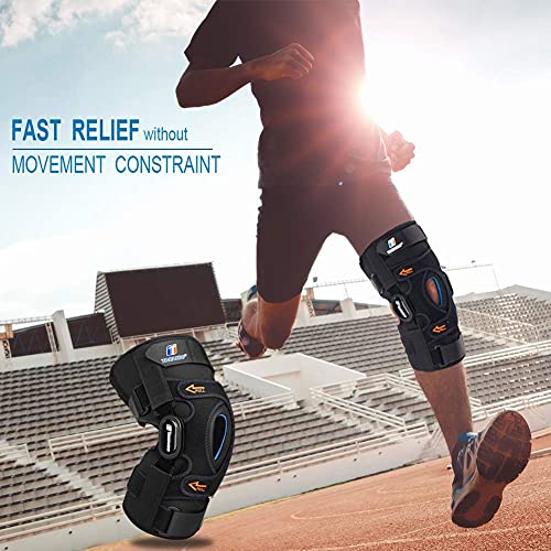 Plus Size Knee Braces for Knee Pain, Adjustable Hinged Knee Brace with Removable Side Stabilizers, Knee Brace for Men & Women with Strong Stability for Joint Pain, Arthritis, Meniscus Tear, ACL, PCL