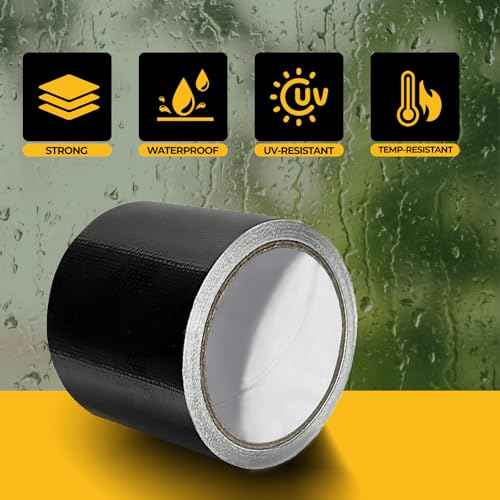 RV Awning Repair Tape for Tarp Outdoor Repair Tape for Canvas, Boat Covers, Tent, Sail, Waterproof, UVproof, Black