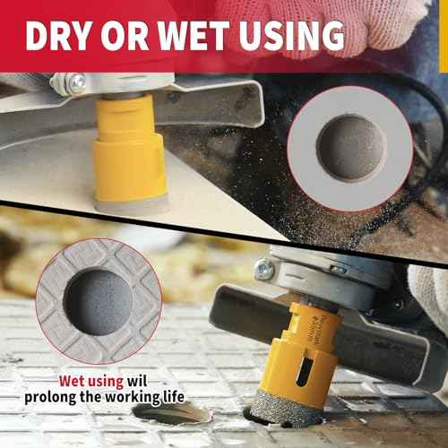 Diamond Core Drill Bits 4 Inch (100mm) Tile Hole Saws Vacuum Brazed Diamond Hole Saw for Tiles Porcelain Ceramic Glass Marble Brick Granite Quartz, Dry or Wet Use, M14 Thread