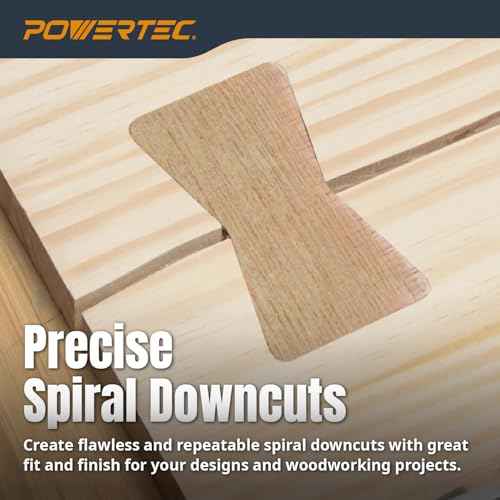 POWERTEC 71869 Router Bits Solid Brass Inlay Kit w/Butterfly Template 7 in 1 Decorative Bowtie