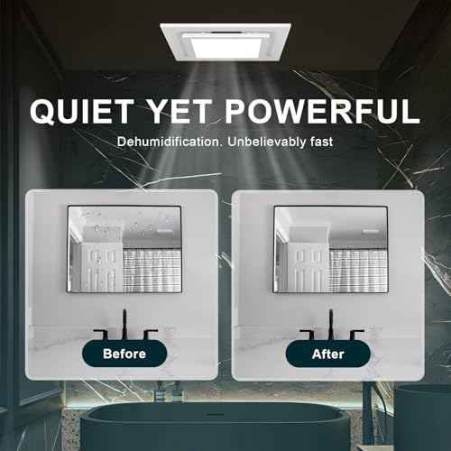 Bathroom Exhaust Fan with Light, 12 INCH, Upgraded Quiet Square Vent Fans with LED Light, 141 CFM, for Bathroom, Office, Home