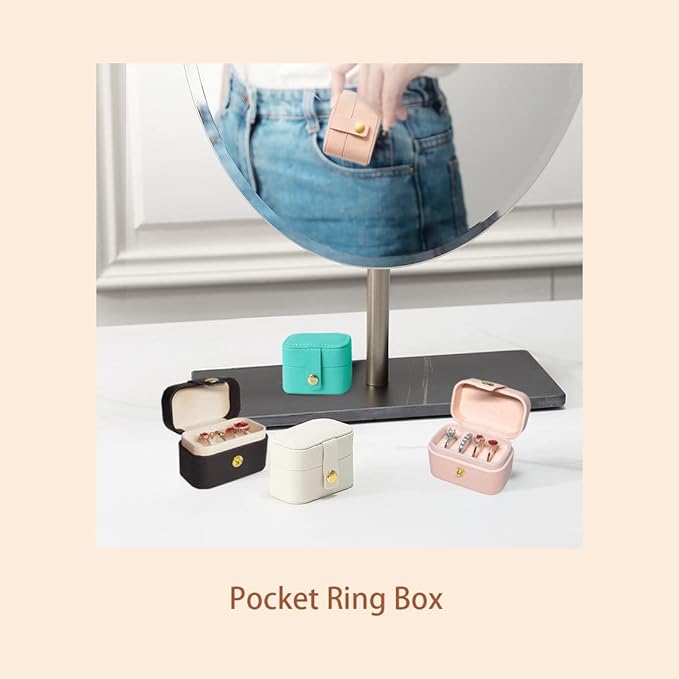 Travel Jewelry Ring Case,Small Jewelry Ring Box,Ring Holder,Mini Jewelry Case Portable Storage Case, for Women Girls, for Travel,Business,Wedding,Bridesmaid Gift(Pink)