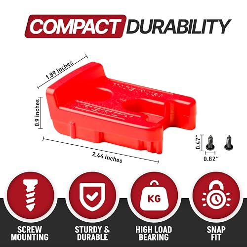 9 Pack Tool Holder for Milwaukee M18/18v Cordless Tools - Snap Fit Tool Organizer for Milwaukee Drill Holder, Under Shelf, Wall Mount w/Hardware for Easy Install.