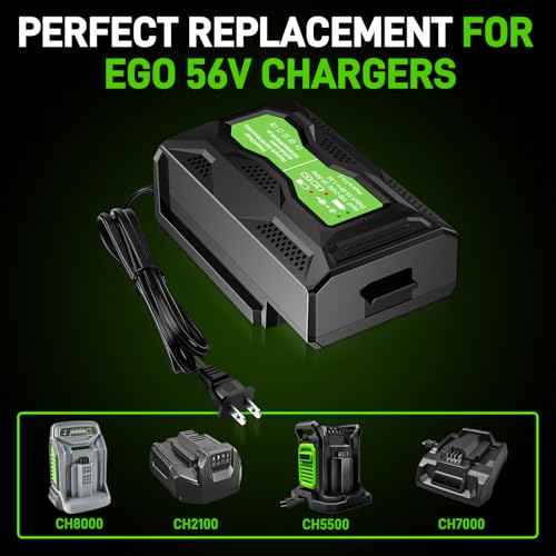 Mini Charger for EGO 56V Battery, Replacement Rapid Charger for EGO 56 Volt CH5500 CH2800D Fast Charging for BA2800 BA4200 BA1400 BA5600 Battery