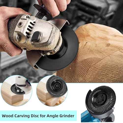Wood Carving Disc 4 1/2 Inch for Angle Grinder Grinder Wheel Disc,Wood Shaping Grinding Wheel with 7/8¡± to 5/8" Arbor