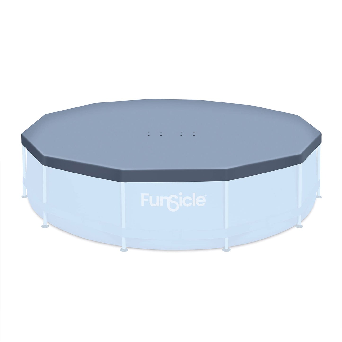 Funsicle 12ft Round Frame Seasonal Debris Above Ground Swimming Pool Cover with Drain Holes and Adjustable String Lock, Accessory Only, Gray
