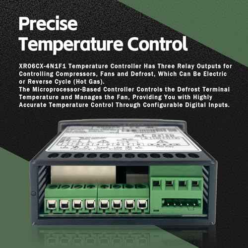 XR06CX-4N1F1 Temperature Controller with NTC Temperature Sensor Probe Compatible with Dixell XR06CX-4N1F1 Temperature Thermostat Fit for 120V 50-60Hz Commercial Refrigerators/Freezer (with Clasp)