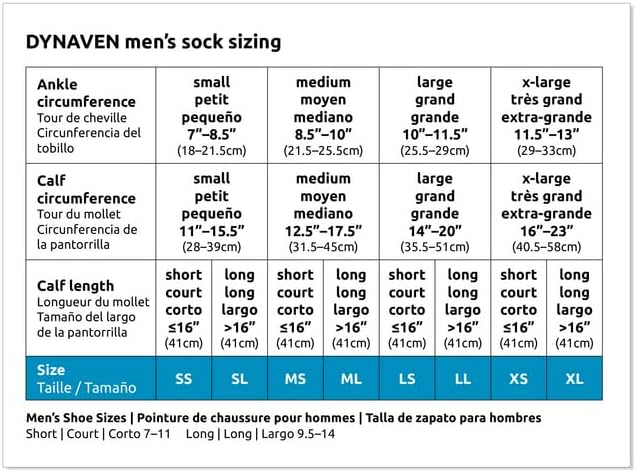 SIGVARIS Men’s DYNAVEN Closed Toe Calf-High Socks 30-40mmHg - Large Long - Black