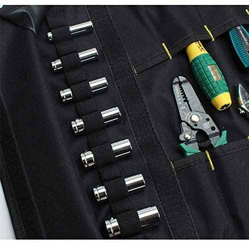 Without Tools for Wrench Screwdriver Pliers Roller compartments Organisers/Canvas roll up Pouch for Men/Small Socket Wallet