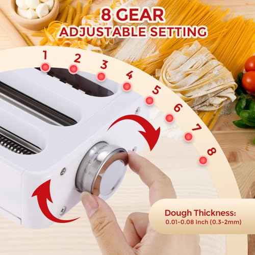 Pasta Maker Attachment for KitchenAid Stand Mixers 3-in-1 Stainless Steel Pasta Roller, Spaghetti/Fettuccine Cutter for KitchenAid Mixer Accessories & Pasta Press? by Gomen