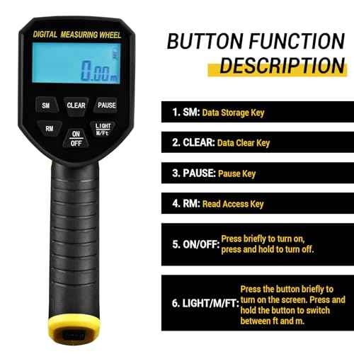Measuring Wheel: DEKOPRO 4V Digital Measuring Wheel in Feet, 12.5 Inch 99,999Ft/ 99,999M Digital Display Folding Wheel Measurement Roller with Storage Bag