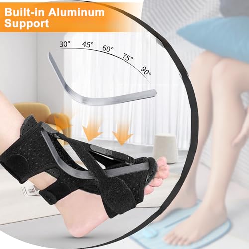 Plantar Fasciitis Night Splint,Upgrade 3 Adjustable Plantar Fasciitis Relief Brace,Adjustable Aluminum Bar Inside,for Pain Relief Fasciitis,Achilles Tendonitis,Foot Drop with Women Men