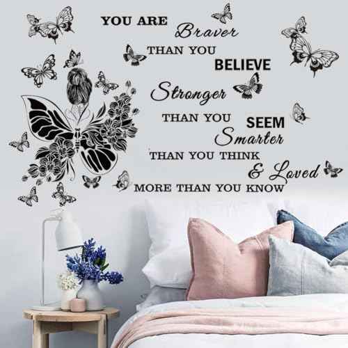 Inspirational Wall Decals You are Quote Wall Stickers Peel and Stick Wall Decor Motivational Saying Positive Wall Sticker for Girls Living Room Nursery Playroom Bedroom Daycare Decor