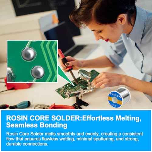 60/40 Tin Lead Rosin Core Solder Wire for Electrical Soldering, 0.04" 1 lb (1.0 mm 450 g)