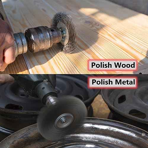 Wire Brush for Drill Set 6 Pcs, Wire Wheel for Drill with 1/4 Inch Hex Shank, Drill Wire Brush Set with 0.012 Inch Coarse Crimped Carbon Steel Wires for Removing Rust, Paint and Corrosion