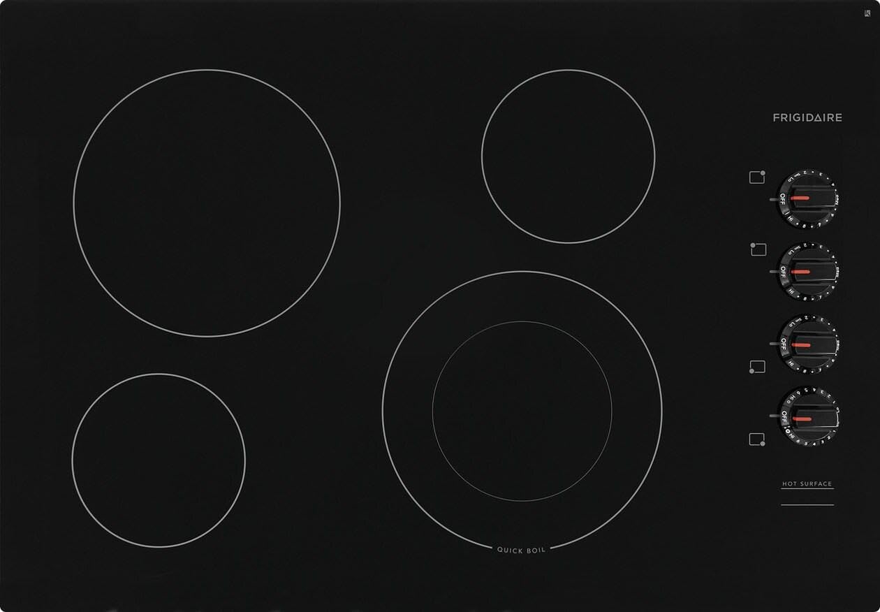 Frigidaire FFEC3025UB 30 Inch Electric Smoothtop Style Cooktop with 4 Elements in Black