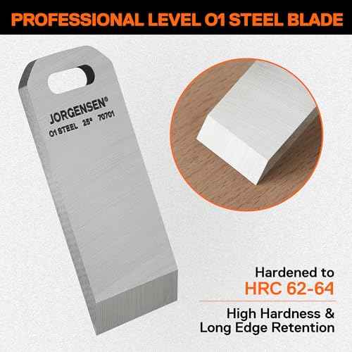 JORGENSEN Mini Block Plane Blade - for Mini Wood Planer, Professional Level O1 Steel Blade, High Hardness & Long Edge Retention, 3mm Thickness Replacement Blade