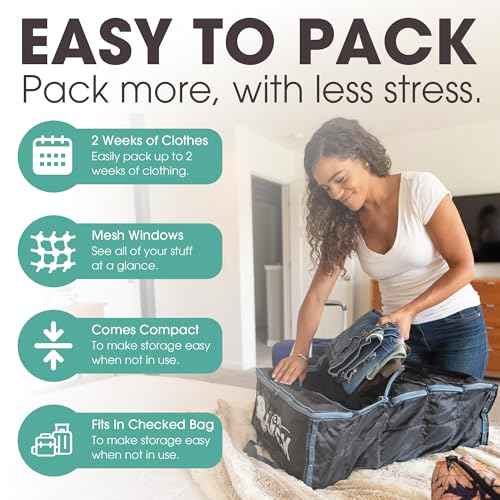 Pack Gear Hanging Carry-On Organizer - Our Standard Hanging Luggage Organizer Fits Any Carry On - Our Packing Cubes For Travel Use Mesh Windows to Make Finding Clothes Easy (Green, S)