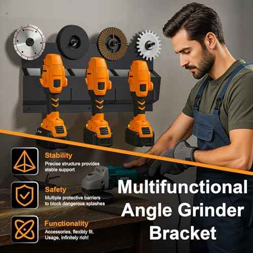 Angle Grinder Holder Wall Mount,Tool Storage Rack for Angle Grinders, Cutters, Polishers, Grinder Stand Compatible with Milwaukee, DeWalt