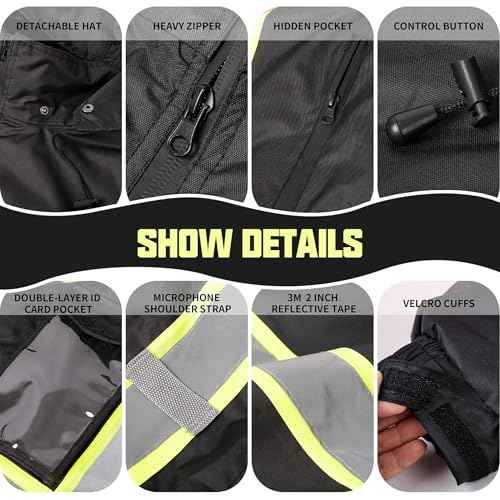 SRsafety High Visibility Safety Jacket,Reflective Waterproof Jacket with Black bottom,Construction Work Jacket for Men/Women