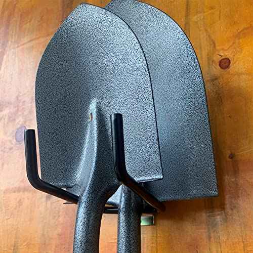 2 Pack E-Track Heavy Duty Shovel Hanger for Store Long Handled Tools,Large Steel Tool Double J Hook, Tool Hanger | E Track Accessories for Enclosed Trailer or Trucks (Black)