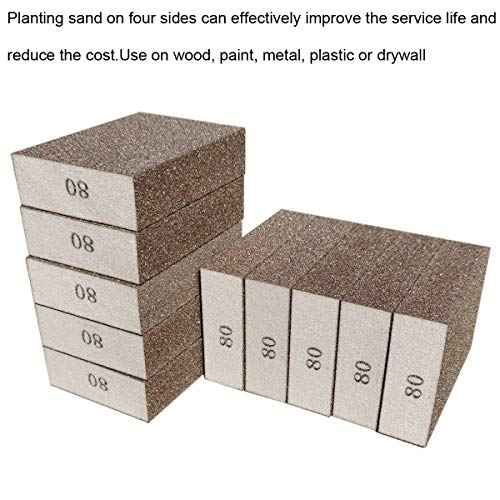 10 Pack 80 Grit Sanding Sponge, Washable and Reusable Sanding Blocks Great for Pot, Pan, Glass, Wood, Metal Sanding