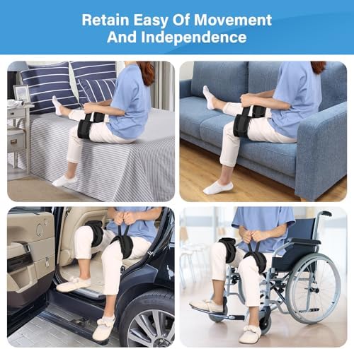 Leg Lifter Strap Set of 2 for Limited Mobility,Thigh Lifter Strap with Padded Grip and Loop for Knee Hip Surgery Recovery Aids,Mobility Aids Tool Get in and Out of Bed,Car,Wheelchair