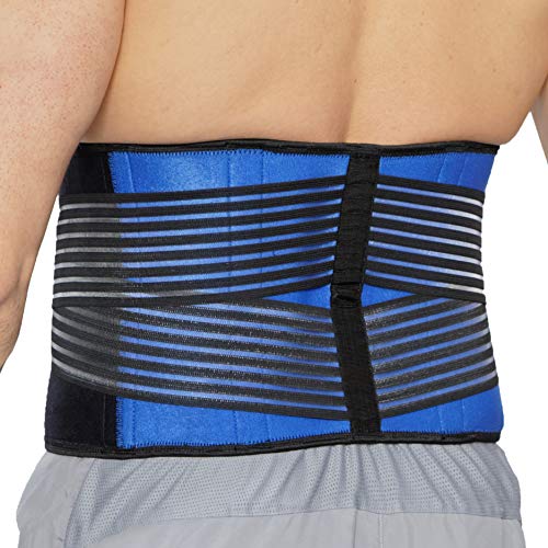 NeoTech Care Neoprene Back Brace for Optimal Support and Pain Relief - Adjustable Compression Belt for Lumbar Stability - Comfortable and Breathable Lower Back Support (Blue, Size 3XL)