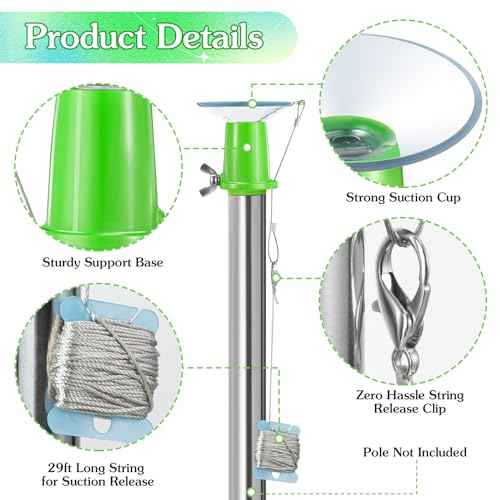 Tellingyou Light Bulb Changer for High Ceilings and Recessed Lights, Suction Cup Light Bulb Changer Compatible with DocaPole and Other Standard Threaded Extension Pole (Pole Not Included)