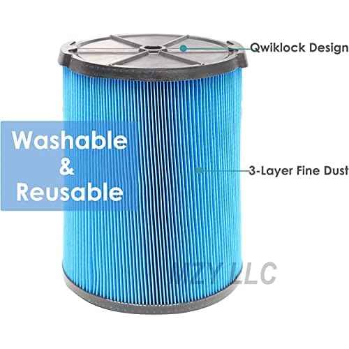 VF5000 3-Layer Pleated Paper Vacuum Filter for RIDGID 5-20 Gallon Vacuums, VF3502 Replacement Vacuum Bags Compatible with Ridgid Wet/Dry Vacuum 12-16 Gallon