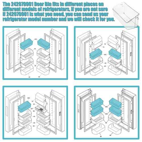 242079901 Refrigerator Door Bin Replacement, 242079901 Door Bin Compatible with Parts of Crosley Frigidaire Kenmore Refrigerator, 242079901 Refrigerator Door Bin Replaces 242079903
