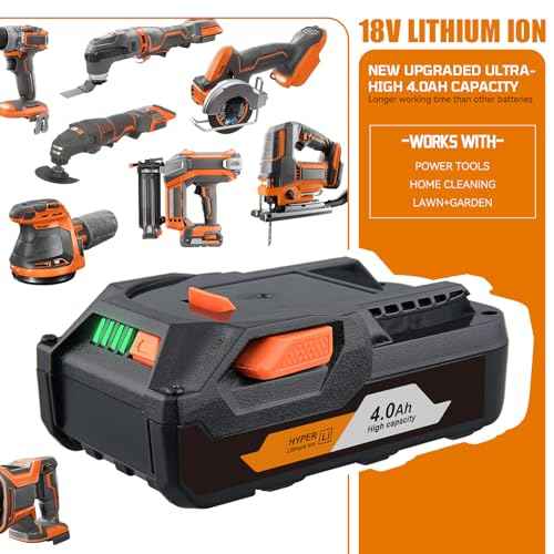 FERRYBOAT R840085 4000mAh Compatible with Ridgid 18v Battery R840087 R840083 R840086 R840085 R840084 AC840085 AC840086 AC840087P 2Packs 18V Lithium ion Battery