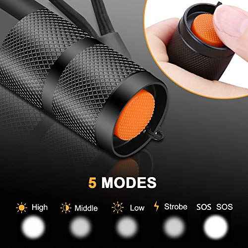 Tactical Flashlights 5 Pack Light Torch Flashlight Brightest LED Flashlight with 5 Modes Adjustable Waterproof Flashlight for Biking Camping