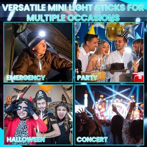 Soulchen 50 Pack White Glow Sticks 4" Bright Emergency Glow Sticks Bulk with 8-12 Hours for Use As Emergency Flares and Hiking Safety Gear or Concerts Weddings Raves Carnivals Parties Decor Events